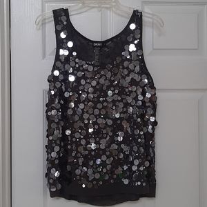 DKNY silk sequin top